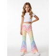 thumbnail image 2 of Girls Flare Pants, AI Digital Print Bell Bottoms,All-Season Sizes 3-13Y, 2 of 6
