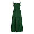 thumbnail image 6 of Eawtki Women's Summer Maxi Dress 2025 Casual Boho Sleeveless Spaghetti Strap Smocked Tiered Long Beach Sundresses, 6 of 6