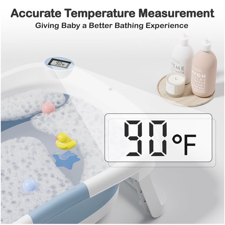 Foldable Baby Bathtub with Thermometer and Soft Net photo 2