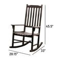 thumbnail image 2 of Merry Products Traditional Hardwood Outdoor/Indoor Rocking Chair, Dark, 2 of 6