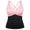 Pink, variant on Staron Women's Bikini Top Push Up Padded Swimsuit V Neck Crisscross Back Wrap Front Ruched Tummy Control Beach Vacation Swimwear, Pink L