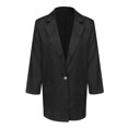 thumbnail image 3 of Vedolay Blazer Jackets for Women Womens Lapel Collar Single Long Sleeve Crop Top Blazer Jacket,Black M, 3 of 5
