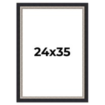 24x35 Frame Black Real Wood Picture Frame Width 2.25 Inches | Interior Frame Depth 0.5 Inches |