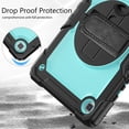 thumbnail image 3 of Case for Samsung Galaxy Tab A7 Lite 2021 8.7 inch with Screen Protector, 360 Degree Rotating Kickstand Hand Strap Heavy Duty Shockproof Cover with Shoulder Strap, Sky Blue PC, 3 of 7