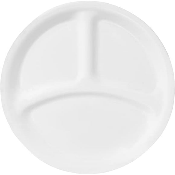 Corelle Winter Frost White, Round Divided Lunch Plate, 8.5"