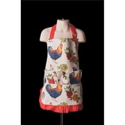 Fluffy Layers 250735 19 x 20 in. Half Body Egg Collecting Apron, Bright colors with Roosters
