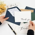 thumbnail image 5 of 100 Bulk Thank You Cards with Envelopes 4x6, Navy Blue Thank You Cards 4 Minimalistic Designs, Funeral Thank You Cards with Envelopes, Blue Thank You Note and Gold Stickers for Wedding, 5 of 7