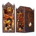 thumbnail image 1 of DIY Book Nook Kit - Miniature Wooden Dollhouse with Furniture and LED Light-Magic Library, 1 of 4