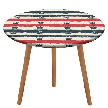 

ZHANGS American Crown Layout 377 Round Table Cover Stain-Resistant Fitted Tablecloth Oil-Proof Wipeable Elastic Table Cover Waterproof Table Cloth for Halloween Thanksgiving Christmas