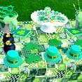 thumbnail image 7 of AUQ Irish Shamrock Tablecloth St. Patrick'S Day Vinyl Dining Room Kitchen Decor,Green White Yellow Gold Clovers,St. Pat'S Day Celebration Table Cover B, 7 of 7