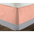 thumbnail image 3 of D.N.G. BEDDINGS 1 Piece Split Corner Two Tone Tailored Bed Skirt, Olympic Queen Size 8 Inch Deep Pocket, 800 Thread Count, 100% Egyptian Cotton, Solid Peach/Silver Color., 3 of 3