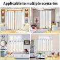 thumbnail image 6 of Cream Geometric Kitchen Curtains 84 Inch Length, Modern White Stripe Abstract Distortion Art Grommet Top Bedroom Living Room Curtains, Light Filtering Cafe Curtain Drapes 2 Panels Set 104''x84'', 6 of 9