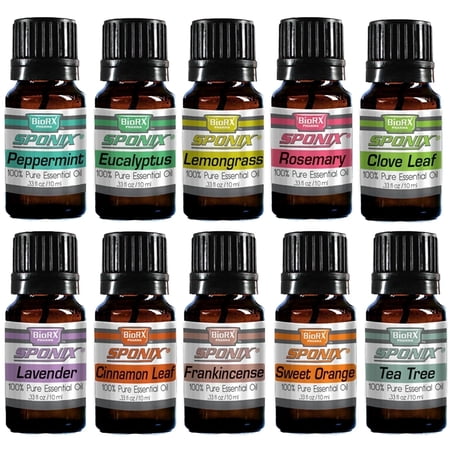 Prevenage Essential Oil Gift Set of 10 Aromatherapy - Cinnamon Leaf Clove Leaf Eucalyptus Frankincense Peppermint Lavender Lemongrass Rosemary Sweet Orange Tea Tree - Made with 100% Pure 10 ml x 10