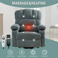 thumbnail image 2 of Lift Chairs, Power Lift Recliner Chairs for Elderly with Heat and Massage, 23.23" Seat Oversize Power Reclining Sofa Chairs for Living Room, with Side Pocket, Cup Holder, USB Port, Blue, 2 of 10