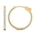 thumbnail image 4 of TimeLe$$ Classics Round Shape 3 Carat TW Lab Grown Hoop Earrings in Yellow Gold, 4 of 5
