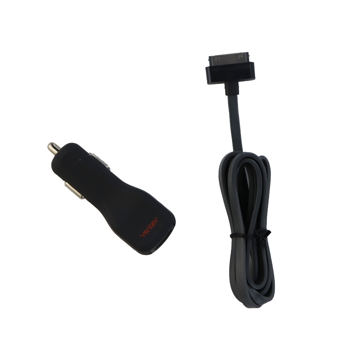 Ventev Dashport Dual Port Car Charger with Apple 30Pin Cable Matte