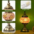 thumbnail image 5 of Bohemian Turkish Table Lamp, Glass Mosaic Night Light, Vintage Desk Decor for Bedroom, Living Room, Cafe Bar - Ideal Gift, 5 of 7