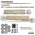 thumbnail image 6 of PIPE DECOR Live Edge Wood Shelves with L Shaped Pipe Brackets Riverstone Grey 36 in., 6 of 10