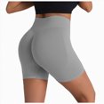 thumbnail image 3 of KPOPLK Women's Biker Shorts 2.5" No Front Seam High Waist Hidden Scrunch Workout Gym Yoga Running Shorts,Light Gray,Size L, 3 of 5