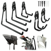 PeerBasics, 5 Pack Hook Set, Multiple Sizes, Black, Metal,PVC Coated, Average 50 lb Capacity, Hardware Included