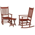 thumbnail image 2 of Resenkos 2-Piece Patio Rocking Chairs with Side Table, Smooth Armrests, High Back, Garden, Balcony, Porch, 352 lbs Capacity, Wine Red, 2 of 11