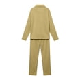thumbnail image 5 of Samdudou Mens Pajamas Set Long Sleeve Button Down Sleepwear Classic Notch Collar Solid Two Piece Lounge Suit Pjs for Home Working Remote and Weekend Resting Time, 5 of 8