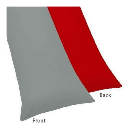 Crescent Multiple Colors - Zippered Body Pillowcase- 200 Thread Count 21"x 54" (Grey/Red)