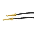 thumbnail image 5 of Daisy Del Sol Blue Opal Stone Bolo Tie Braided Vegan Faux Leather Gold Tips Handmade Necklace Adjustable Boho Bohemian Western Jewelry, 5 of 6