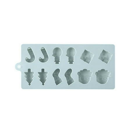 

NUOLUX Silicone Cake Mold 12 Cells Christmas Elements Pattern Mini Cake Fondant Cake Decorating Practice Mould for Wedding Display Baking (Grey-blue)
