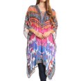 thumbnail image 5 of Sakkas Kristy Long Tall Lightweight Caftan Dress / Cover Up With V-Neck Jewels - 17122-PinkOrange - One Size Regular, 5 of 5