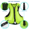 thumbnail image 2 of OMOUBOI Floatage Jackets Adult Lightweight Inflatable Snorkel Vest with Adjustable Leg Straps for Men Women Suitable for 90-220lbs for Snorkeling Diving Swimming Outdoor Water Sports-Green, 2 of 7