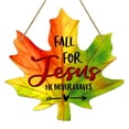 thumbnail image 2 of WaaHome Maple Leaf Fall Decor 11.5" Fall for Jesus He Never Leaves Decor Sign Farmhouse Autumn Wreaths for Front Door Christian Jesus Hanger Sign for Autumn Halloween Thanksgiving Decoration, 2 of 8
