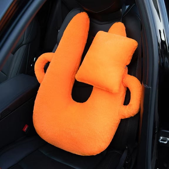 Travel Pillows for Car Back Seat U Shaped Travel Pillow,Cushion Car Pillow for Family Sleeping Airplane Adults and Head Neck and Body Support Long Distance Journey Accessories,Orange