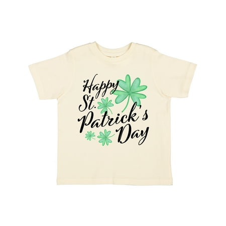 

Inktastic Happy St. Patrick s Day- four leaf clovers Gift Toddler Boy or Toddler Girl T-Shirt