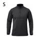 thumbnail image 2 of Minnieouse Jersey de capa Base con media cremallera para hombre, camiseta de manga larga transpirable de Color sólido, ropa interior térmica deportiva Camisetas Negro S Minnieouse AP013080-01, 2 of 6