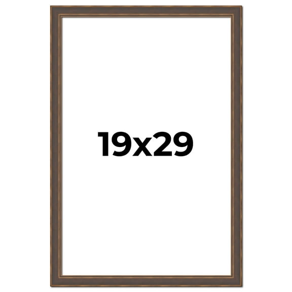 19x29 Frame Golden Caramel Solid Wood Bronze Picture Frame | 1.25 Inch Moulding Width | 0.5 Inch