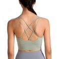 thumbnail image 6 of Xmarks Cross Back Sport Bras Padded Strappy Criss Cross Cropped Bras for Yoga Workout Fitness Low Impact, 6 of 12