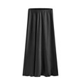 thumbnail image 2 of LYMAYTER S-XL Women Satin Maxi Skirts Silk Side Slit Skirt Casual High Waisted A-Line Long Skirt, 2 of 9