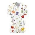 thumbnail image 5 of Plus Size T Shirts for Women Classic Fit Summer Tops Vintage Floral Tunic Top with Leggings Fashion Beach Vacation Outfits Ladies Oversized Tee Shirts Casual Loose Blouses, 5 of 5