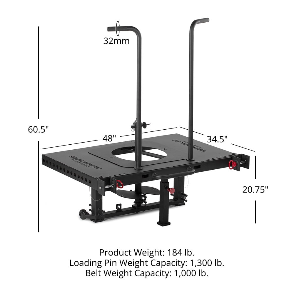 Titan Fitness Rack Mounted SquatMax-MD, Fits T-3, X-3, and TITAN Series Power Racks, Rated 1,300 LB