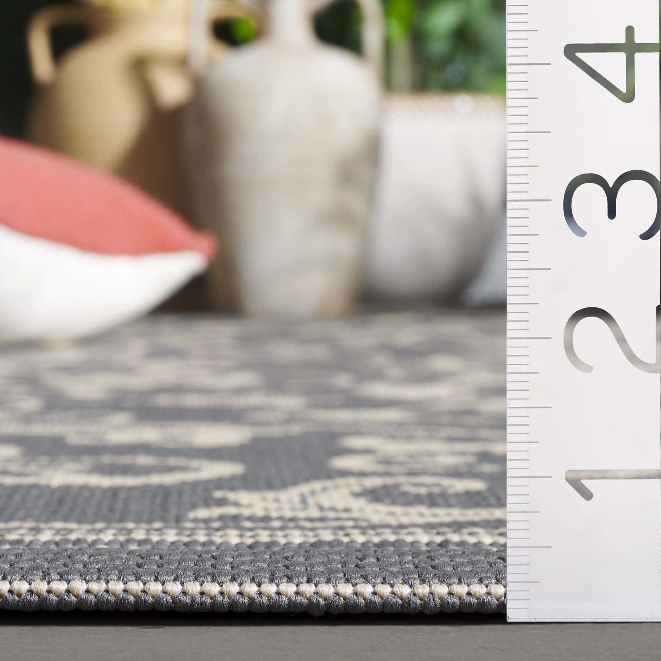 Safavieh Courtyard Nanda Botanical Indoor/Outdoor Runner Rug, Gray/Natural, 2'3" x 14'
