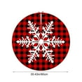 thumbnail image 3 of Fmbmuo Red Christmas Tree Skirt Snowflake Reindeer 35.4 Inch Christmas Decorations, Short Plush Festive Rustic Vintage Tree Skirt Indoor Holiday Party Decor, 3 of 5