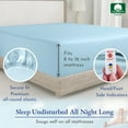 thumbnail image 3 of California Design Den Queen Fitted Sheet Only, Softest 400 Thread Count 100% Cotton Sateen, Deep Pocket, All-Around Elastic, Side Indicators - Sky Blue, 3 of 7
