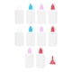 thumbnail image 1 of FELTECHELECTR 10 botellas vacías de 100 ml para gotas para los ojos, de plástico, rellenables, con embudo y rellenables para aceites esenciales (color aleatorio)., 1 of 6