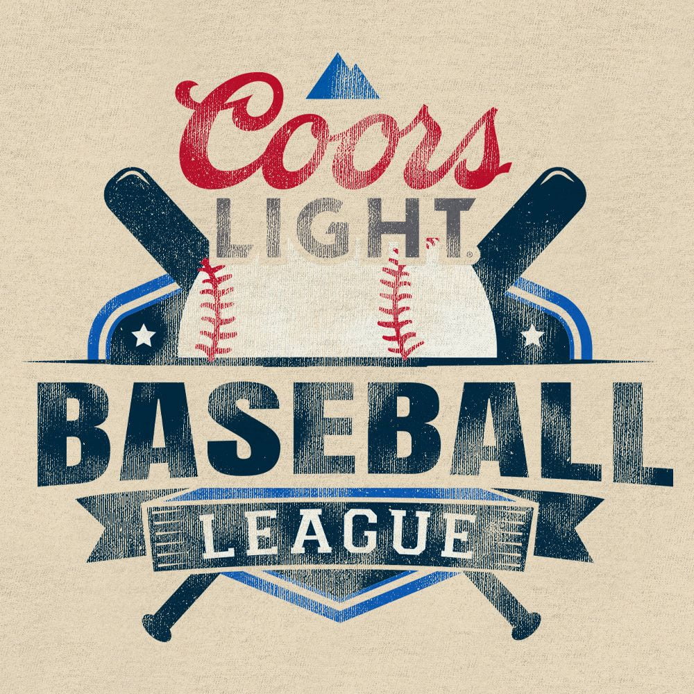 Tee Luv Coors Light Beer Baseball League Double Sided Graphic T-Shirt (Men's) (L)
