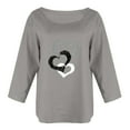 thumbnail image 4 of CEHVOM T-shirt à Manches Longues Décontracté Mode Automne Col Rond Imprimé pour Femme, 4 of 5