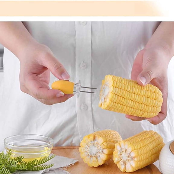 YYKihy Corn Cob Holders 2 Pack Stainless Corn Picks With Ergonomic Handles Heat Corn Eating Utensils