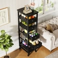 thumbnail image 5 of Tribesigns Wood Fruit and Vegetable Storage Rack, 5-Tier Narrow Snack Stand Kitchen Stand Fruit Basket, Pull-Out Utility Organizer, Black, 5 of 7