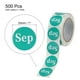 thumbnail image 2 of Etiquetas de Mes Redondas 1 Pulgada 1 Rollo Etiquetas de Códigos de Color DIY Stickers Verde Lago Etiquetas de Mes Postales, 500 Contenido/Rollo, 2 of 7