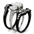 thumbnail image 4 of Luxe Jewelry Designs 3-Piece Women's Two-Tone Black IP Stainless Steel Wedding Ring Set with CZ,, 4 of 4